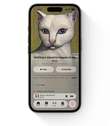 iPhone showing Apple Music UI featuring Chappell Roan