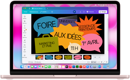 App Canva affichée sur un MacBook Air